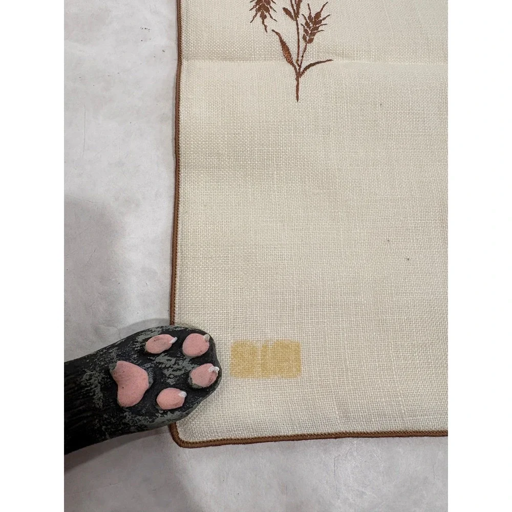 Vintage Embroidered Napkins Lot of‎ 4 Floral Butterfly Wheat Linen Cotton